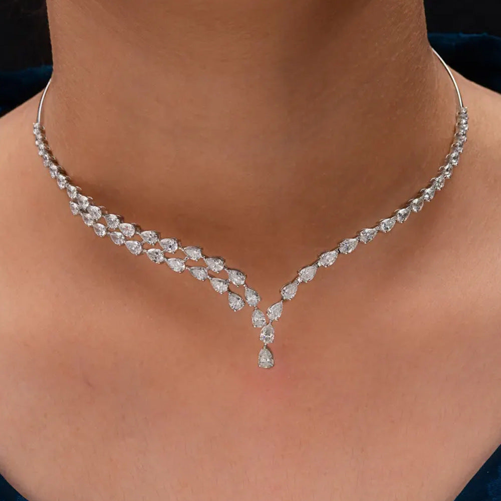 Multi-layer Open Zircon Necklace Party Accessory