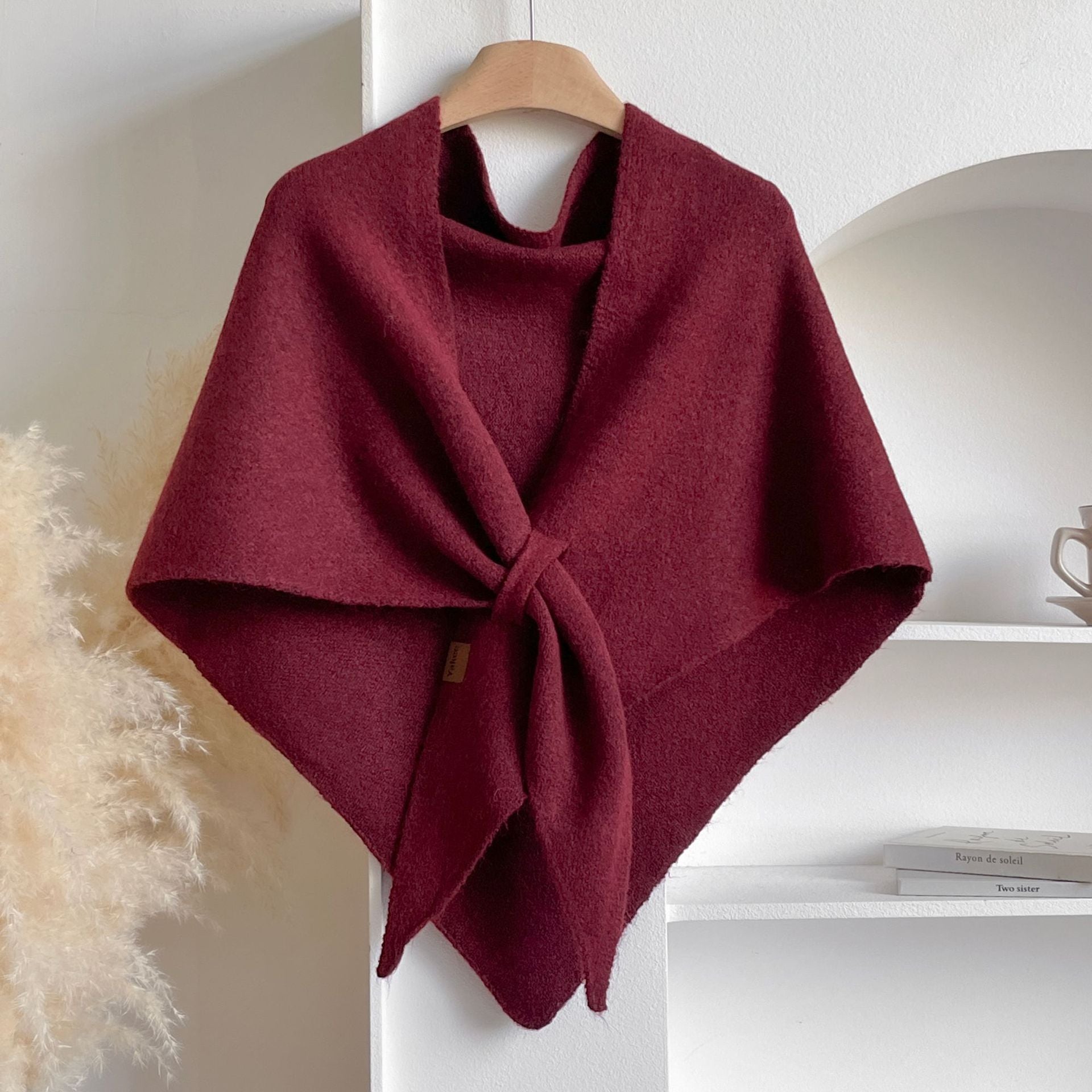 Winter Triangular Shawl Solid Color Soft Thickened