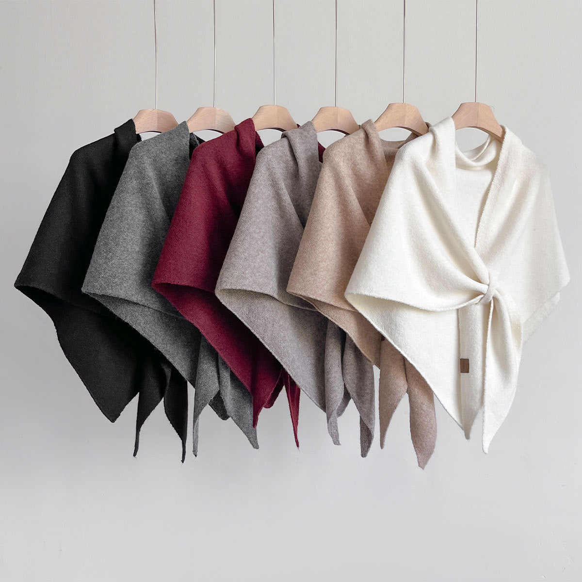 Winter Triangular Shawl Solid Color Soft Thickened