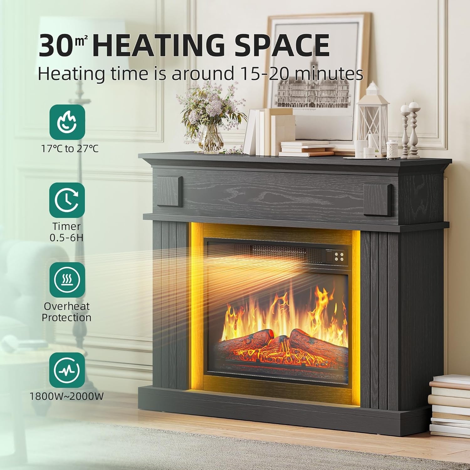 GlowMantel™ Electric Fireplace