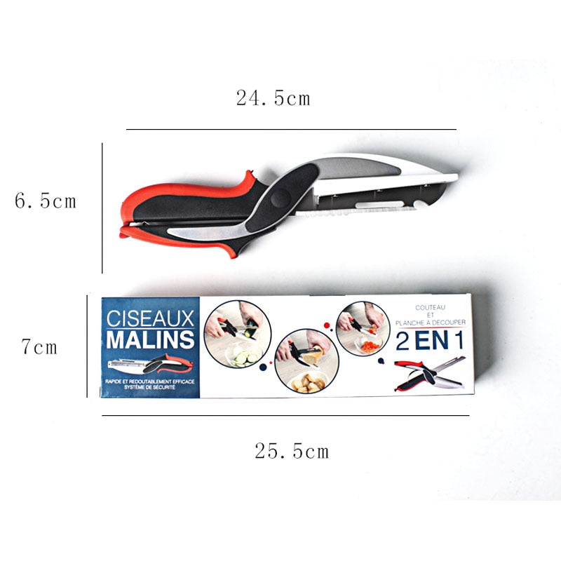 Couteau planche de cuisine Multifonction 2 en 1