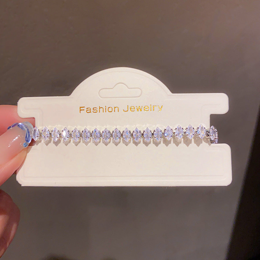 Zircon Oval Clasp Bracelet Light Luxury Women