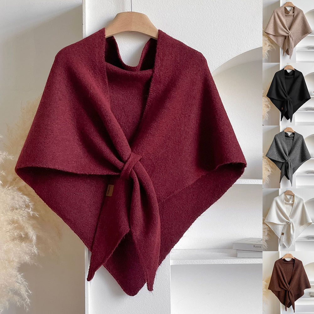 Winter Triangular Shawl Solid Color Soft Thickened